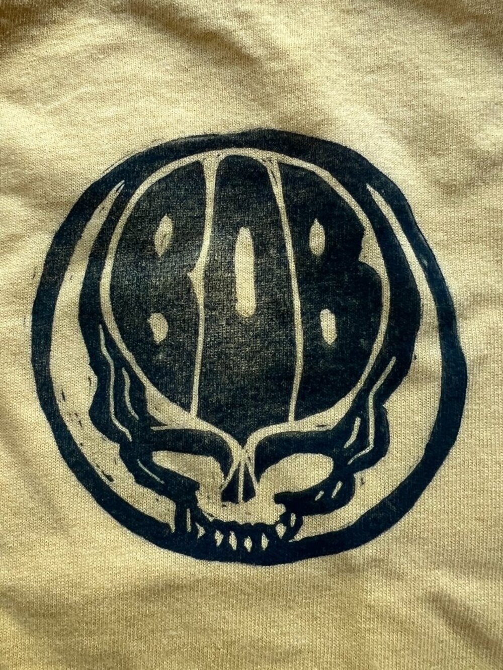 Grateful Dead Bob Weir Kids Shirt XS Youth Gildan Yellow, Hand-Printed